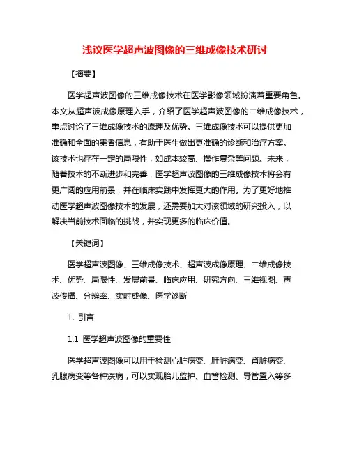 浅议医学超声波图像的三维成像技术研讨