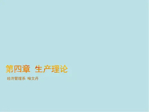 经济学基础第4章 生产理论
