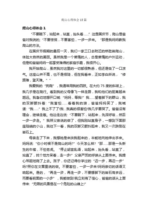爬山心得体会15篇