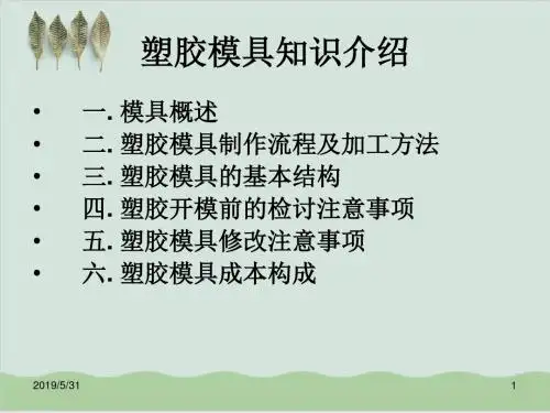 塑胶模具知识介绍PPT课件( 33页)
