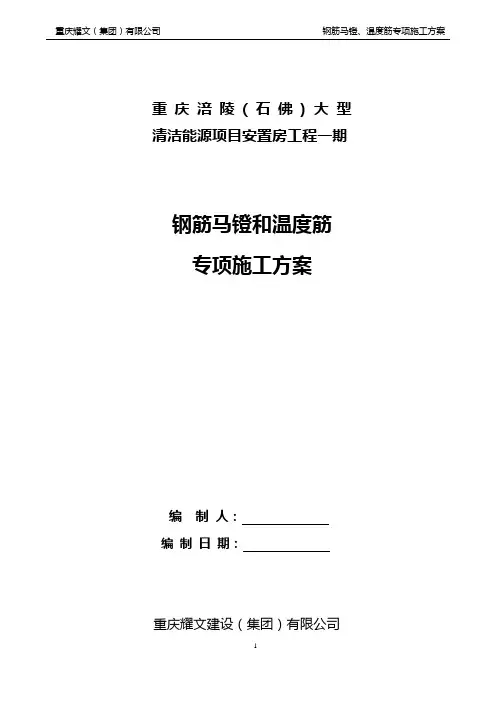 钢筋马镫和温度筋的专项方案