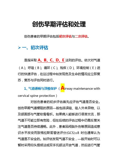 创伤早期评估和处理
