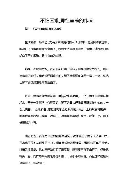 不怕困难,勇往直前的作文
