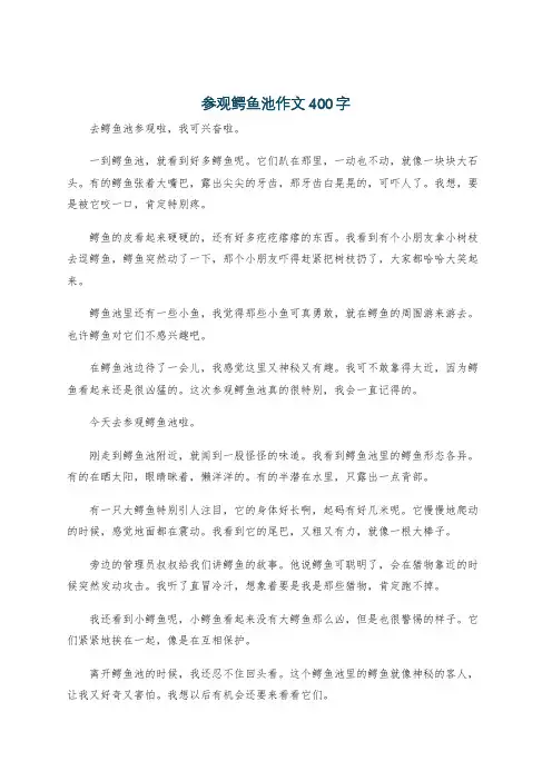 参观鳄鱼池作文400字