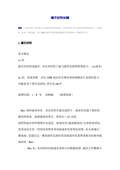 磁芯材料知识