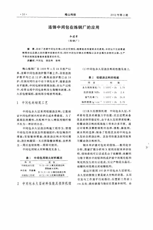 连铸中间包在炼钢厂的应用