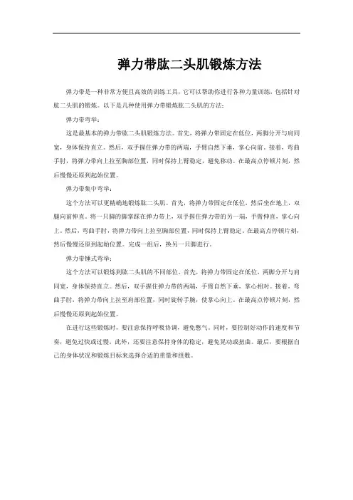 弹力带肱二头肌锻炼方法