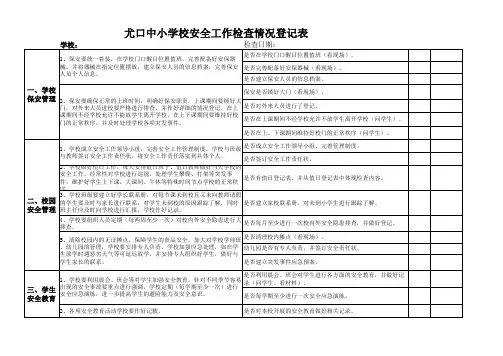 学校安全管理工作检查情况登记表
