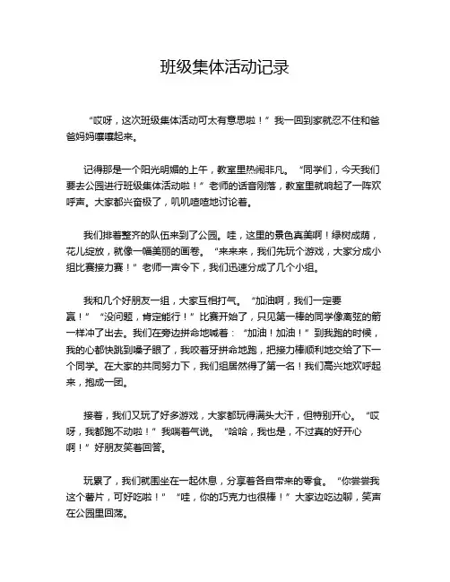 班级集体活动记录