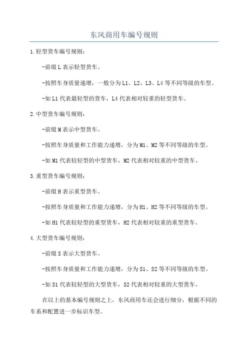 东风商用车编号规则