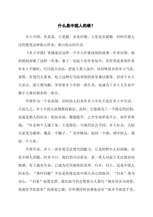 什么是中国人的根