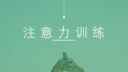 注意力训练 完整版PPT课件