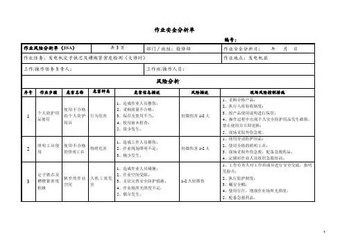 发电机定子铁芯及槽楔紧密度检测(大修时)安全分析单