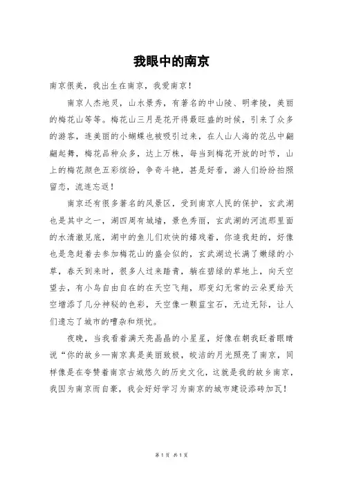 我眼中的南京_四年级作文_1