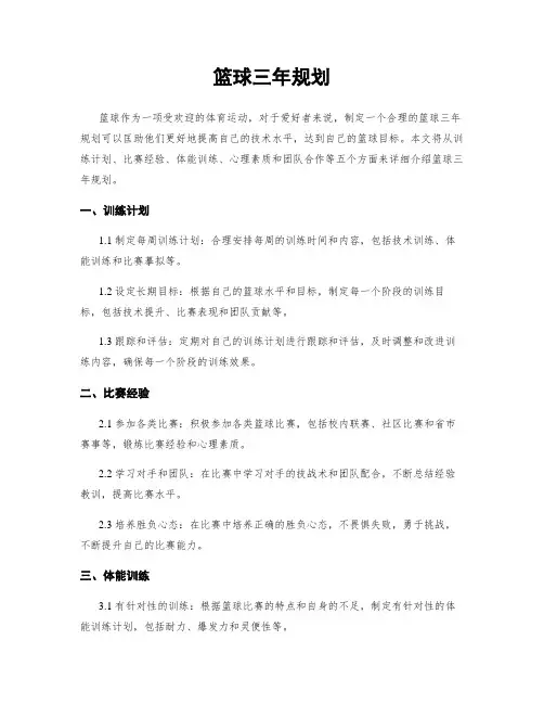篮球三年规划