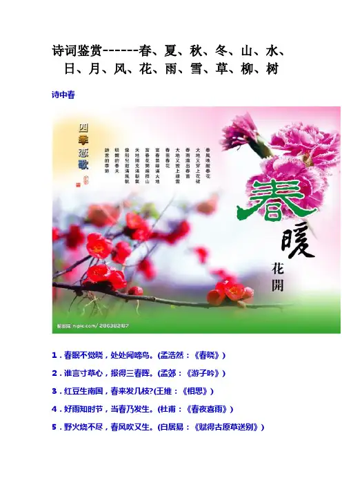 诗词鉴赏归纳