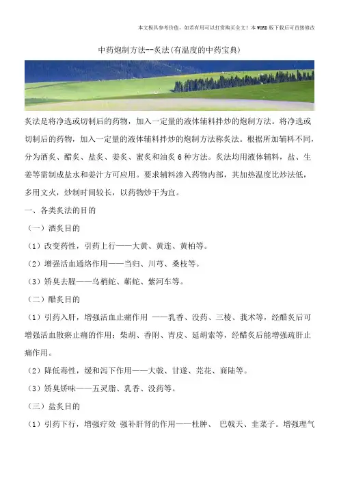 中药炮制方法--炙法(有温度的中药宝典)