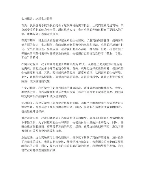 实习报告鸡场