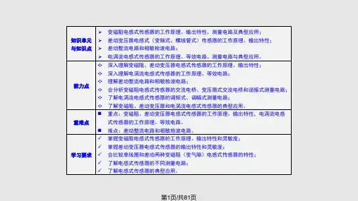 传感器的工作原理输出特性差动整流电路和相敏检波电路PPT课件