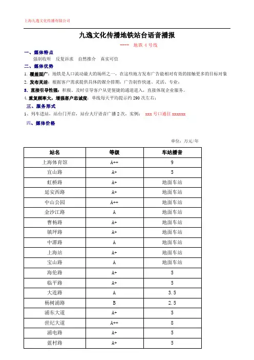 4号线 地铁站台语音