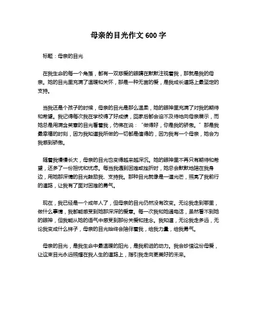 母亲的目光作文600字