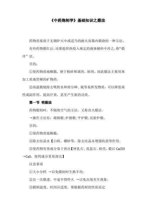 《中药炮制学》基础知识之煅法