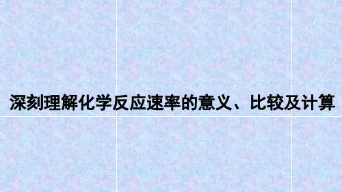 深刻理解化学反应速率的意义、比较及计算
