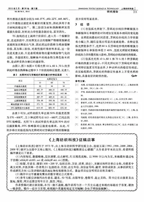 《上海纺织科技》征稿启事