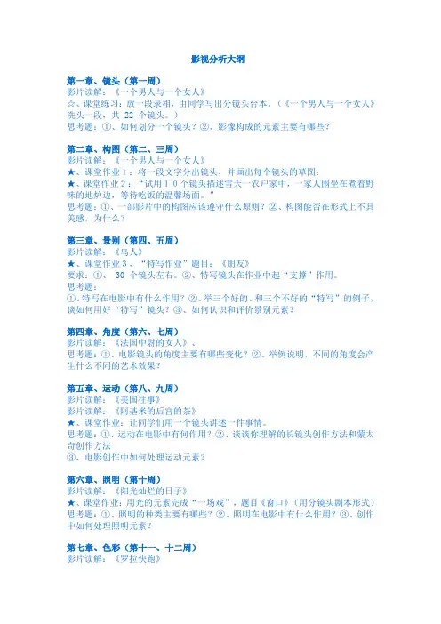 影视分析大纲