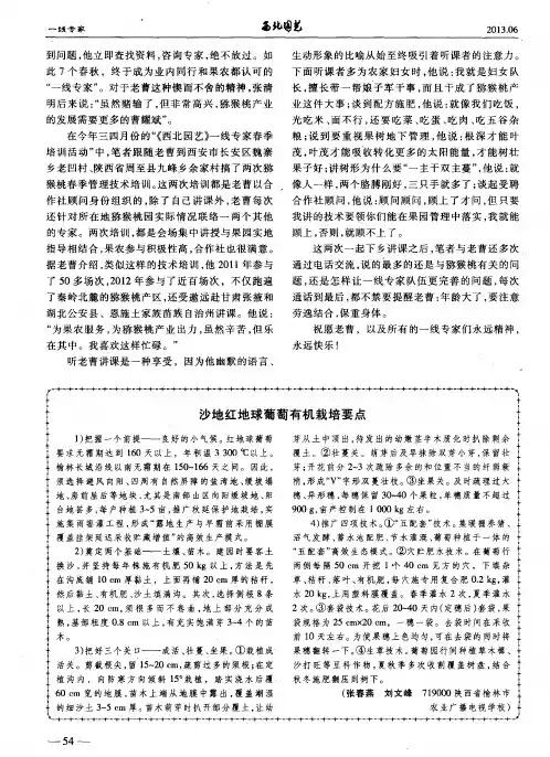 沙地红地球葡萄有机栽培要点