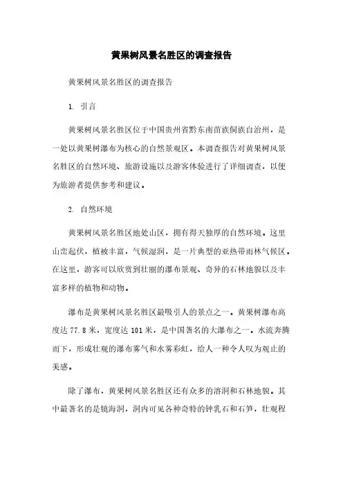 黄果树风景名胜区的调查报告[1]简版