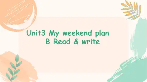 人教版PEP小学英语六年级上Unit3 Read and write课件