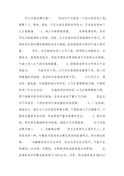 空气污染治理方案