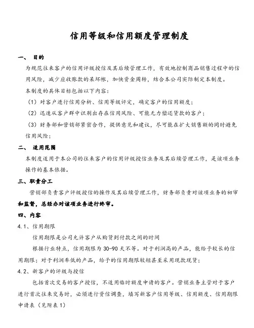 信用额度和信用期限管理