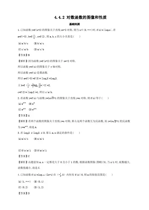 高一数学必修第一册2019(A版)_4.4.2_对数函数的图像和性质_练习(2)(解析版)