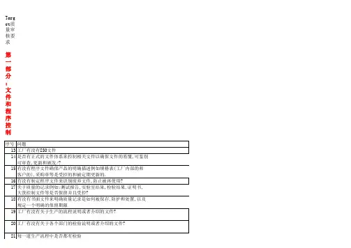 Target质量审核要求