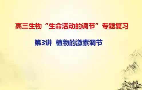 高三生物“生命活动的调节”专题复习：第3讲 植物的激素调节