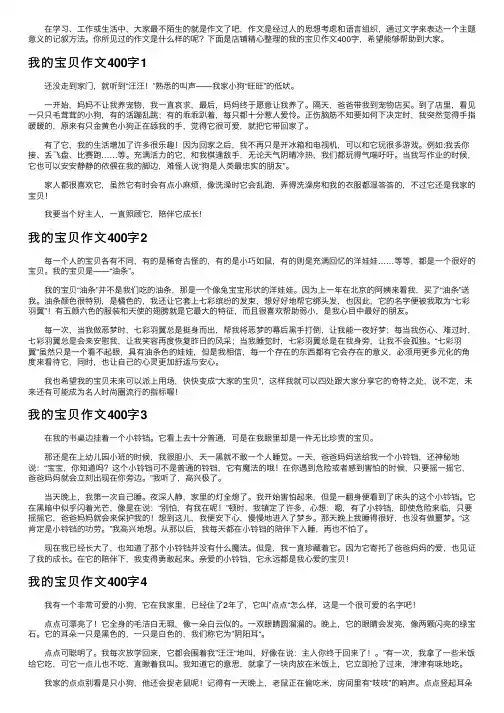 我的宝贝作文400字
