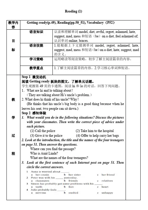 英语九年级上册《Unit 4 Problems and advice Reading： Aunt Linda‘s advice page》_3