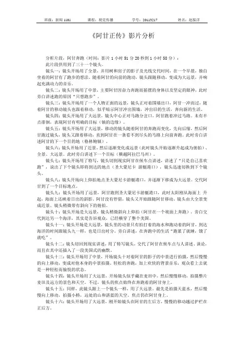 阿甘正传 影片分析