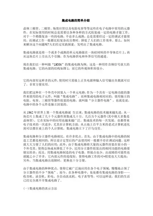 集成电路的简单介绍