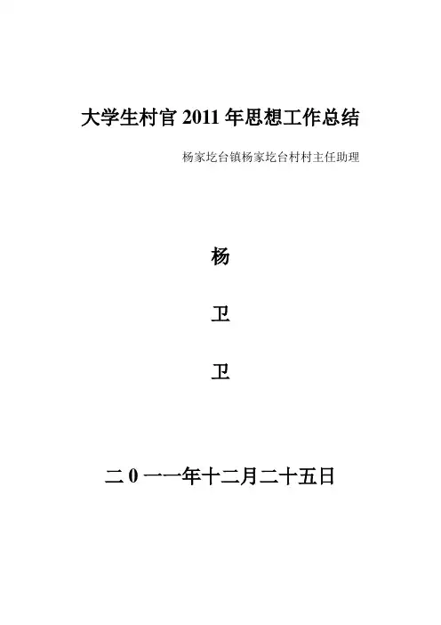 村官2011年工作总结