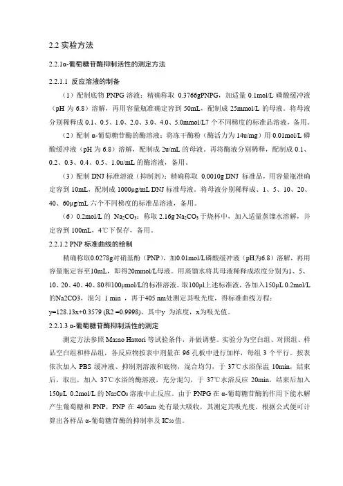 α-葡萄糖苷酶抑制活性的测定方法