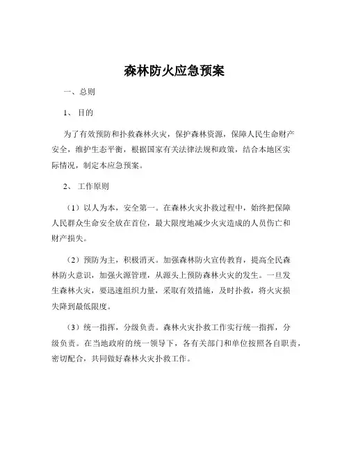森林防火应急预案