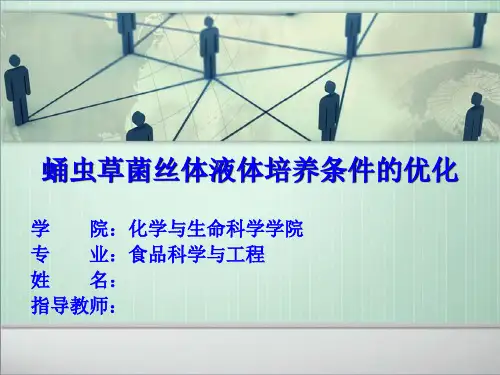毕业论文答辩：蛹虫草菌丝体液体培养条件的优化