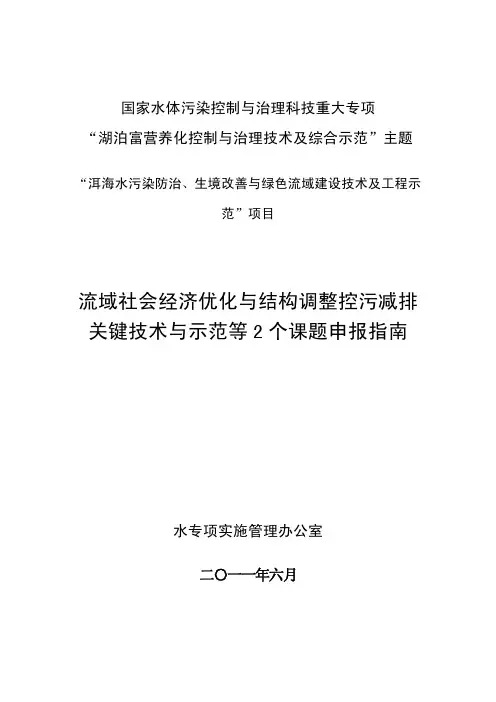 水专项申报指南