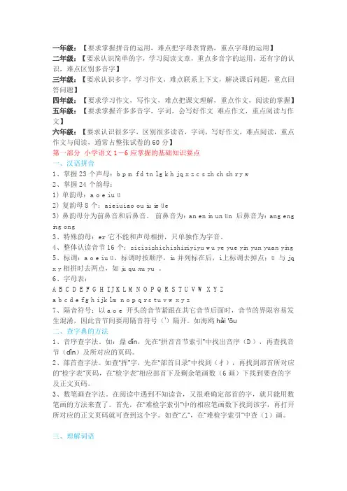 小升初手册—小学语文最全复习资料整理