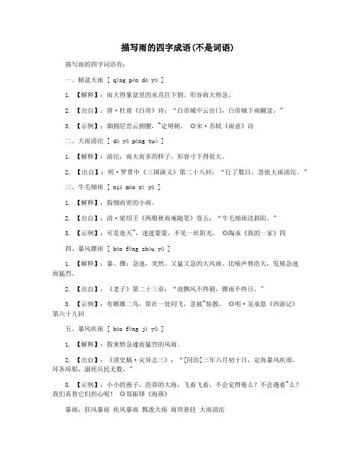 描写雨的四字成语(不是词语)