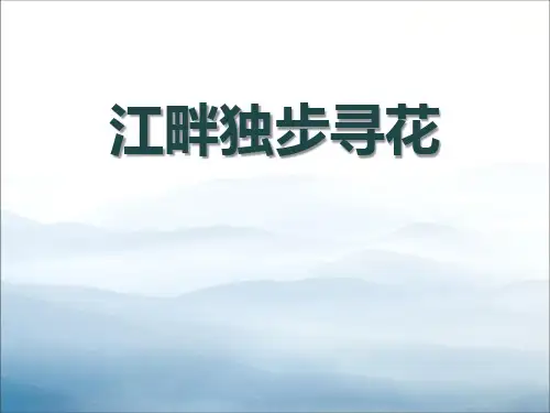 《江畔独步寻花》PPT教学课件【优秀课件PPT】