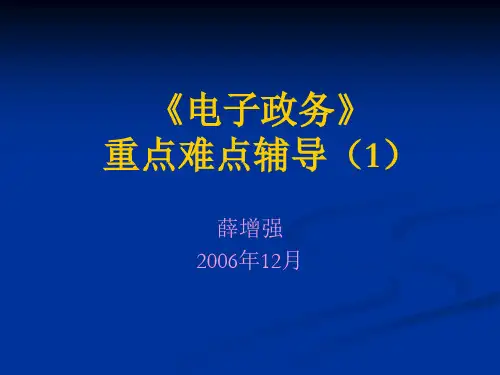 《电子政务》重点难点辅导(1)